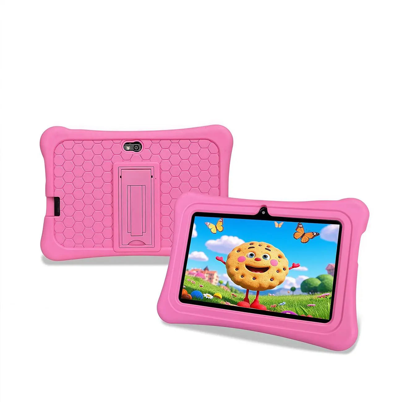 7 Inch Android Tablet, Portable Tablet with Silicone Protective Case, Educational Tablet with Parental Control Function, Ideal Gift for Holiday
