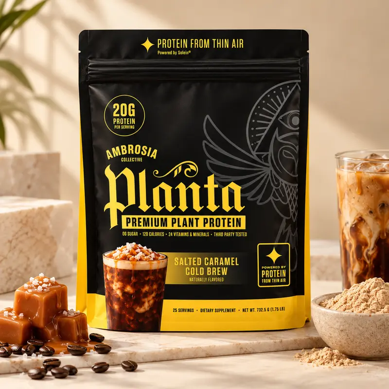 Ambrosia Planta Premium Protein Supplement - 20g Lean Protein per Serving, Dairy-Free, Vegan, Sugar-Free, 14 Servings for Fitness Nutrition Needs Training Supplements Dietary Healthcare Edible Fiber Optimum