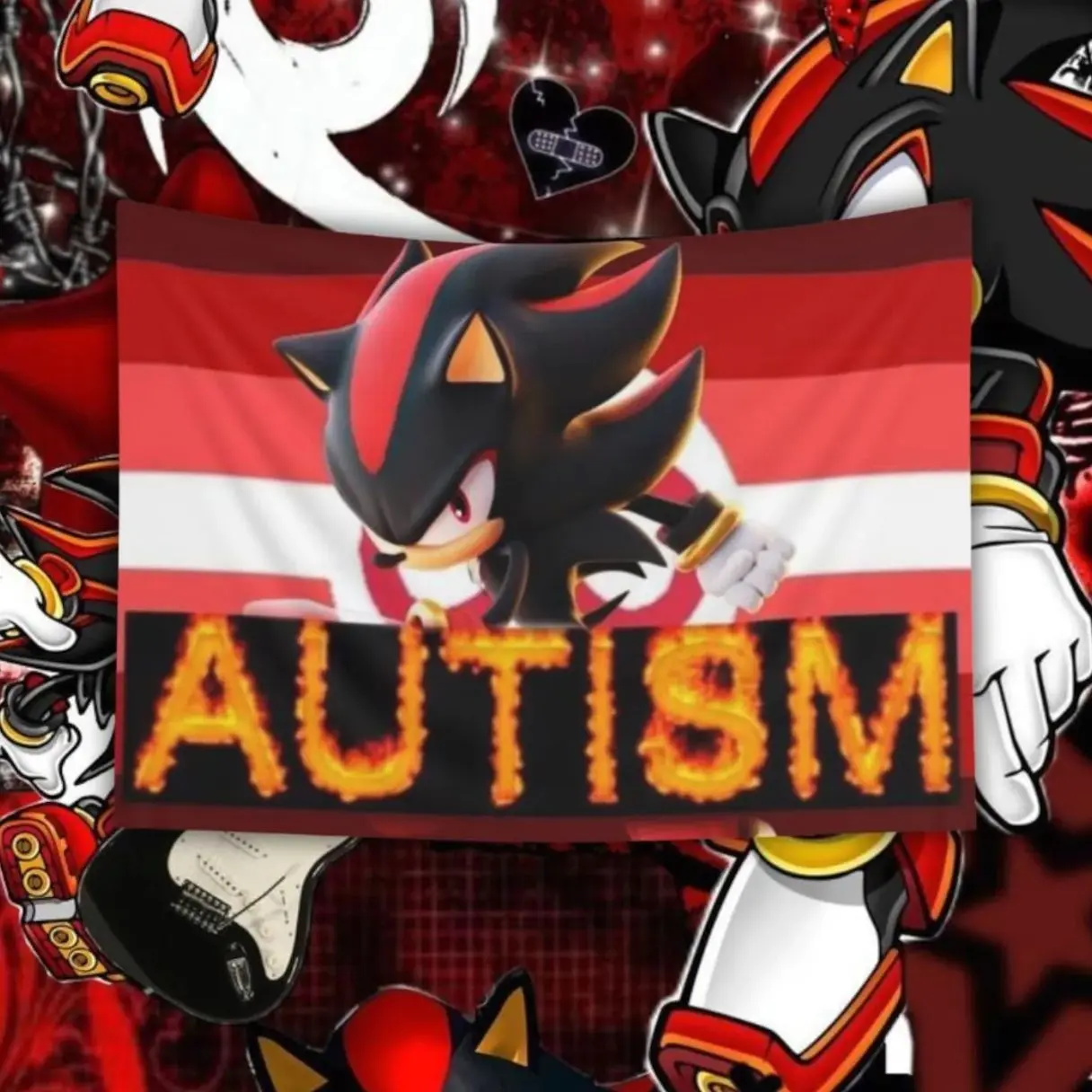 Autism Shadow The Hedgehog Indoor Wall Tapestry, Funny Meme Decor, Autism Support Flag, Sensory Room Decoration, Teens Bedroom Wall Tapestry, Fabric Wall Hanging for Bedroom, Dorm Room, Living Room and Apartment Decor, Lightweight Indoor Wall Art