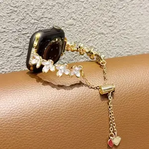 Four-leaf Clover Design Watch Band for Apple Watch (Band Only), Smart Watch Straps, Fashionable Watch Band for Women & Girls, Trendy All-match & Exquisite Watch Band for Birthday Gift, Wearable