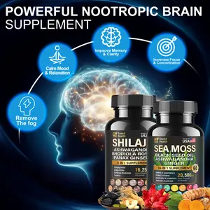 Sea Moss and Shilajit Bundle 120 capsules All-in-One Multivitamin Combo Energy Supplement Fitness Healthcare Dietary; with Seamoss, Black Seed Oil, Ashwagandha, Turmeric.