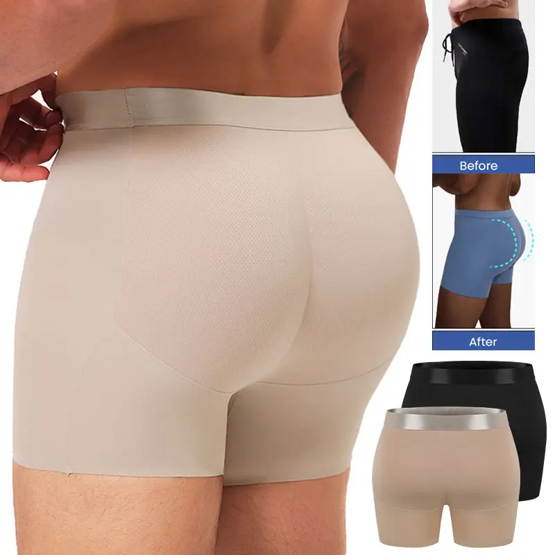 CATTIBOR Men Padded Boxer Shorts Men Butt Padded Underwear With Non-removable Pads ,Men Breathable & Soft Unidied Pad Underwear,Men Hips Enhancer Shaper Booty Lifter Panties,Men Underwear For All Seasons,Men Shapewear