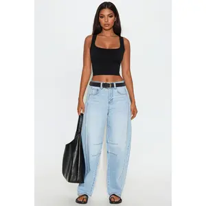 Montebello Barrel Leg Jean - Light Wash