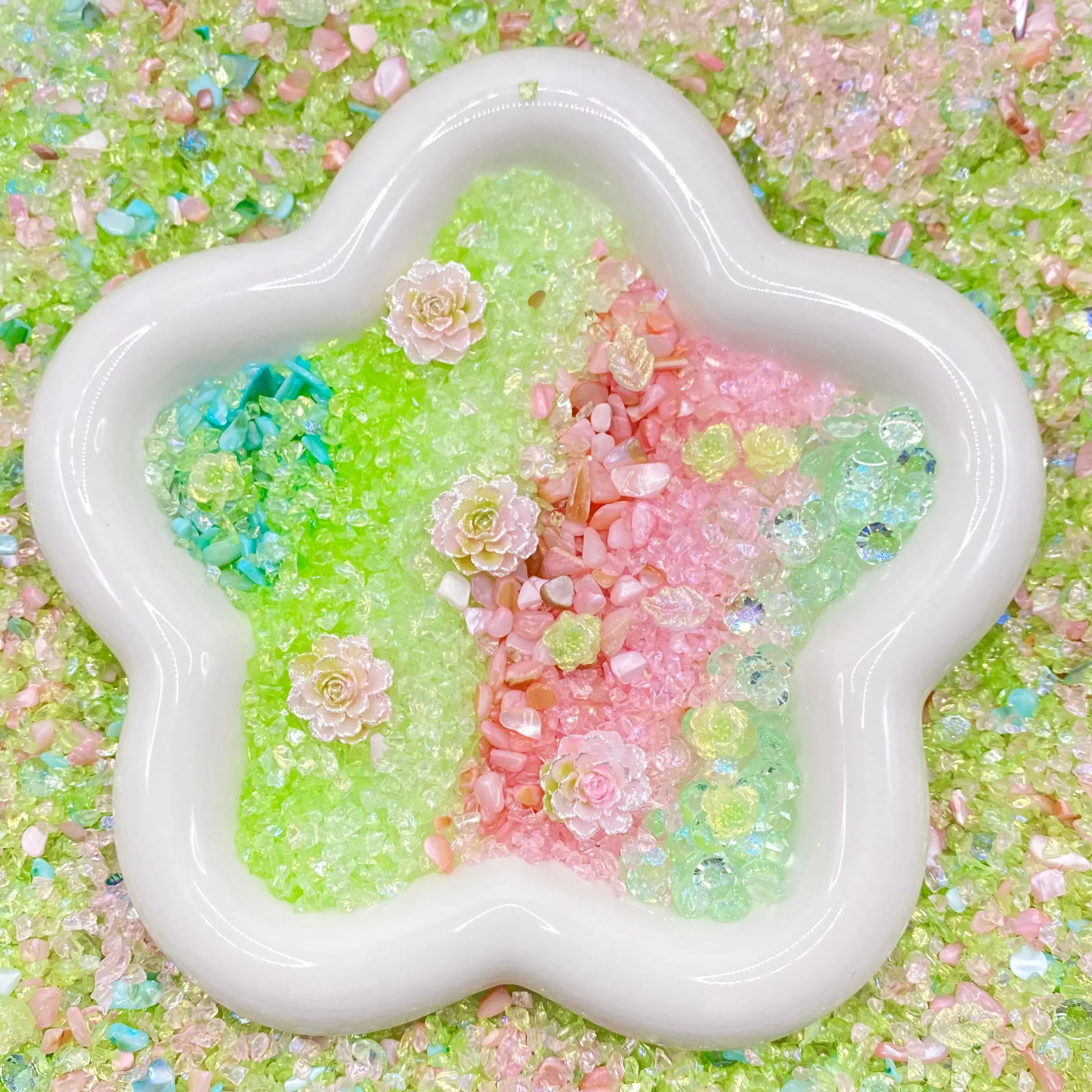 Spring  Fairy -  Kosbling Gravel Mix, with Glitter, Mini Stones/Minerals for Journals, Frames, Mirrors & DIY Crafts