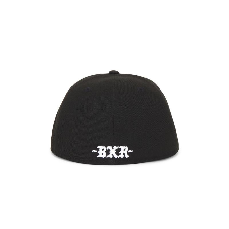 Born x Raised New Era Fitted Rocker Hat in Black & White