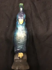 CAST IRON BLUE PARROT PENNY BANK