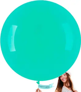 PartyWoo Teal Balloons 4pcs 36 Inch Turquoise Dark Teal Latex Balloons for Baby Shower Wedding Anniversary Gender Reveal Graduation Mermaid Birthday Pool Bachelorette Party Decorations Blue-Y69