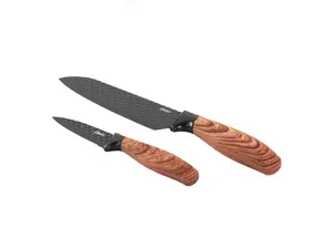 Oster Gunderson 2 Piece Black Stainless Steel Cutlery Set