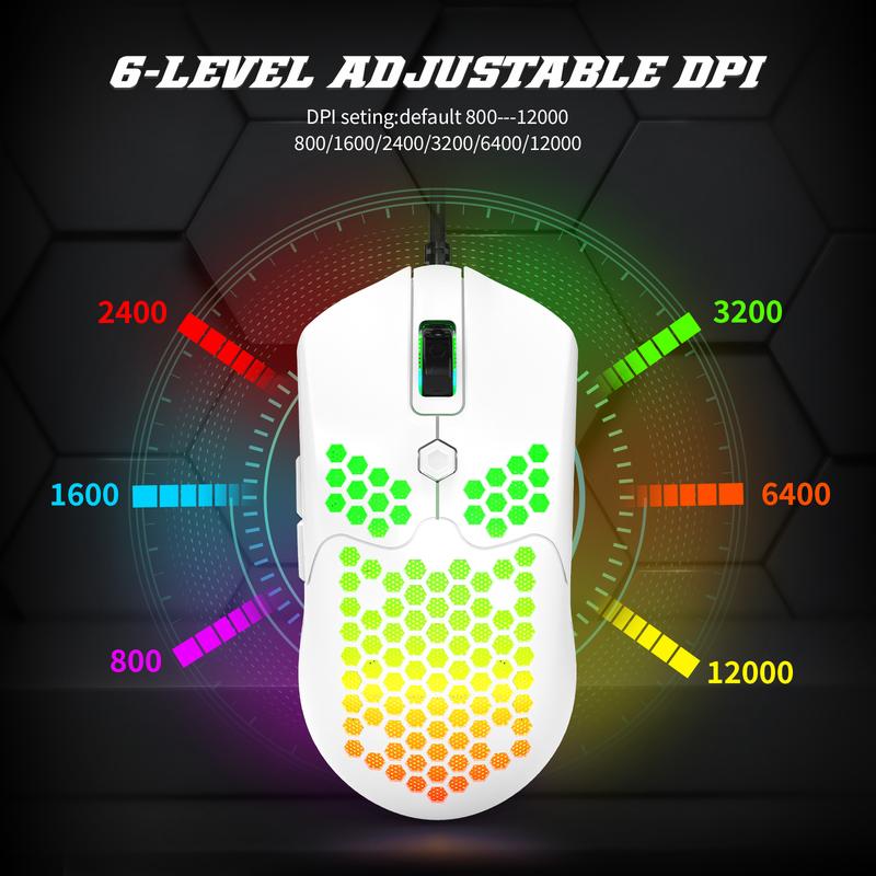 MAMBASNAKE×AJAZZ AK33 80% Mechanical Wired Gaming Keyboard & Mouse Pad, 3 in 1 Bundle with Rainbow LED Backlight, RGB 12000 DPI Honeycomb Case Lightweight Mouse, Large Mouse Pad for PC Gamers
