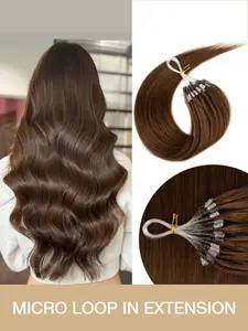 Invisible Micro Nano Bead Hair Extensions, Thin Ring Hair Clips, Real Human Hair Extensions, Thick Invisible Pearl Rings, Curly Wavy Hairpieces