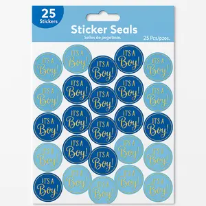"It's a Boy" Blue Baby Shower Sticker Seals - 25 Pack