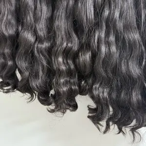 Raw Natural Wave Cambodian Double Drawn Hair Bundles - Unprocessed Hair Extensions - Color 1b-2