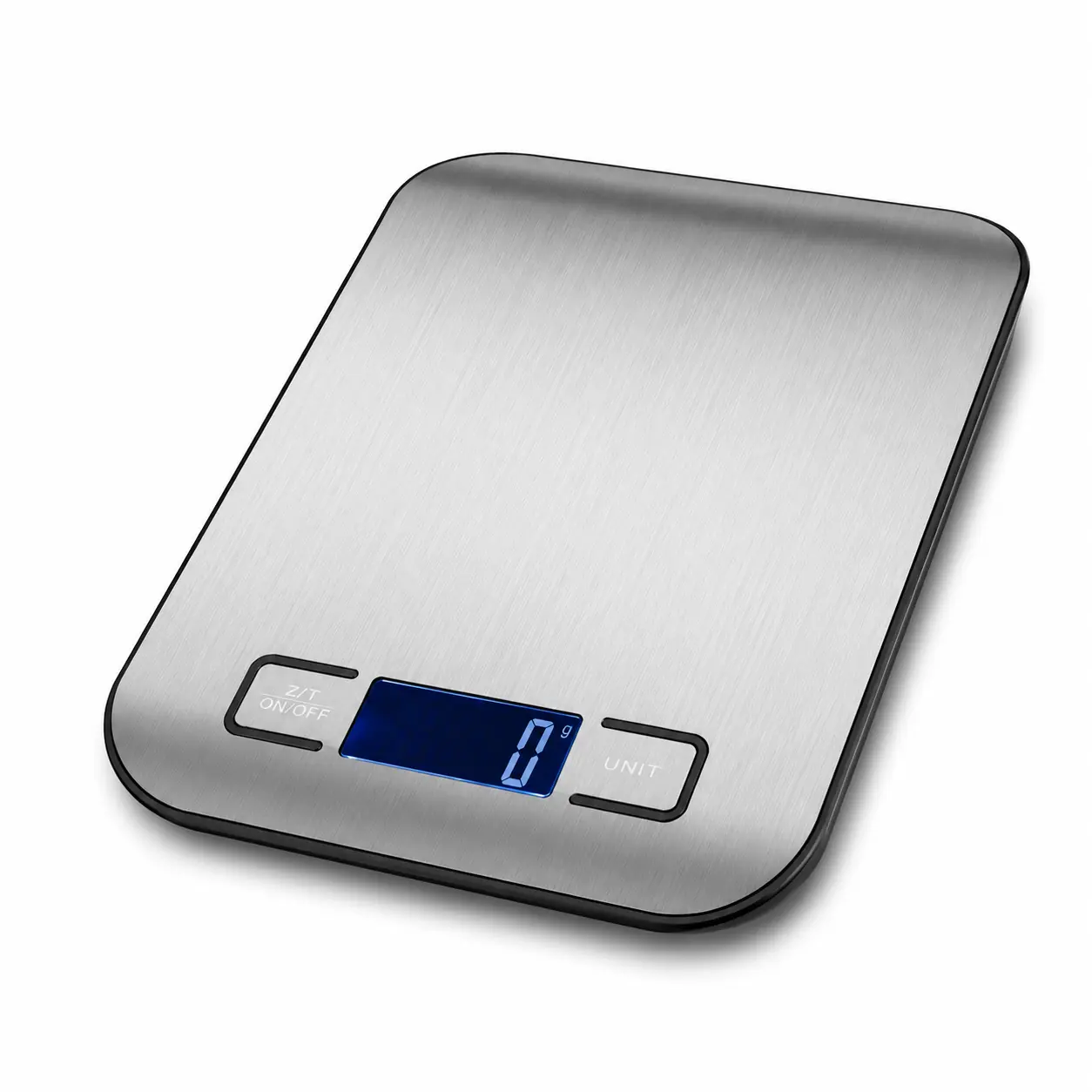 Digital Kitchen Scale, 11 lb/5 kg Food Scale with 1 g Graduation, Tare Function, Multiple Units, Blue LCD Display, Stainless Steel Scale for Cooking, Baking, Coffee & Meal Prep