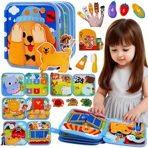 Montessori Preschool Busy Board Toys for Toddlers Ages 1-3, Sensory Touch Books, Quiet Felt Book, Early Education Learning Activities, Learning Materials, Gift