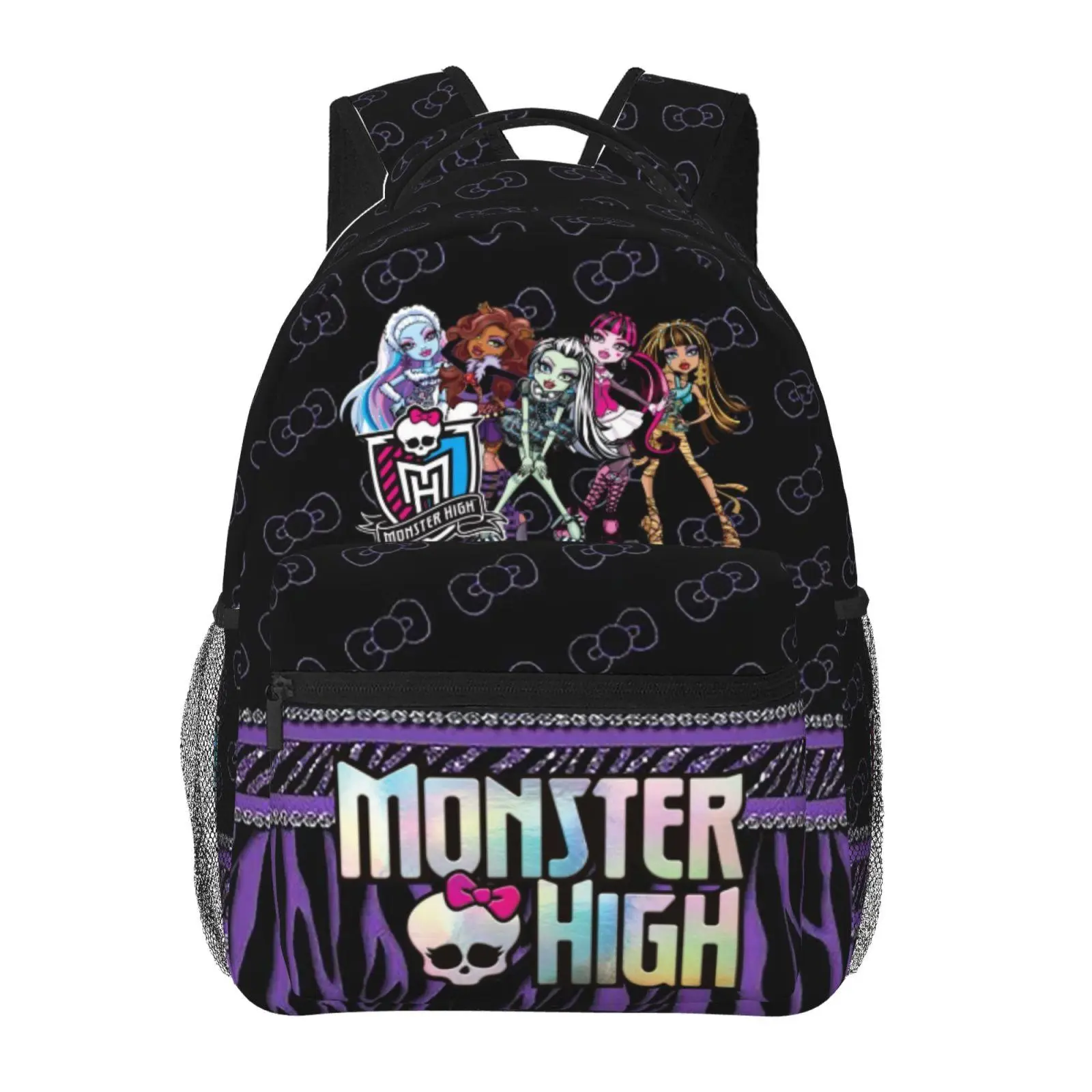 Monster high Trendy Printed Bookbag for Teen Girls and Women, Stylish Monster high dolls Lightweight Backpack with Padded Laptop Sleeve, Great for High School College and Weekend Getaways