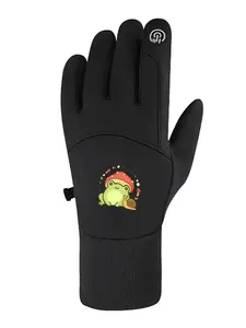 Froggy Cutie Graphic Warm waterproof riding gloves durable cold resistant for long ride and outdoor sports