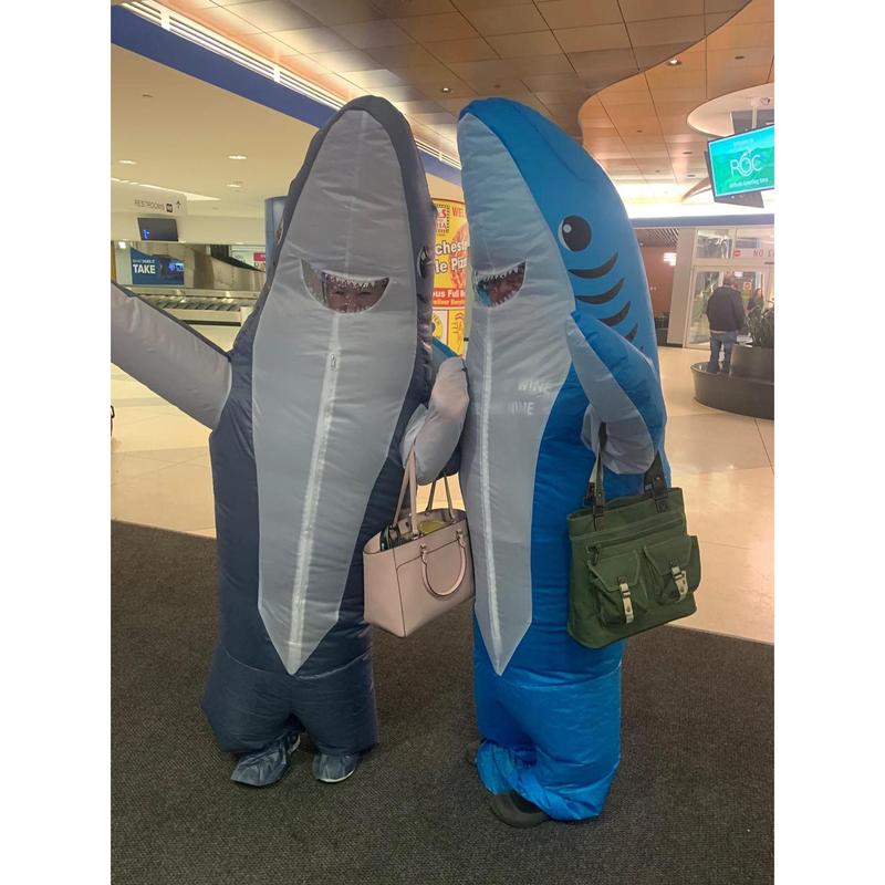 Inflatable Shark Costume for Adult and Kid, Air Blow up Jaws Design, Fancy  Funny Carcharias Suit for Halloween Cosplay Party