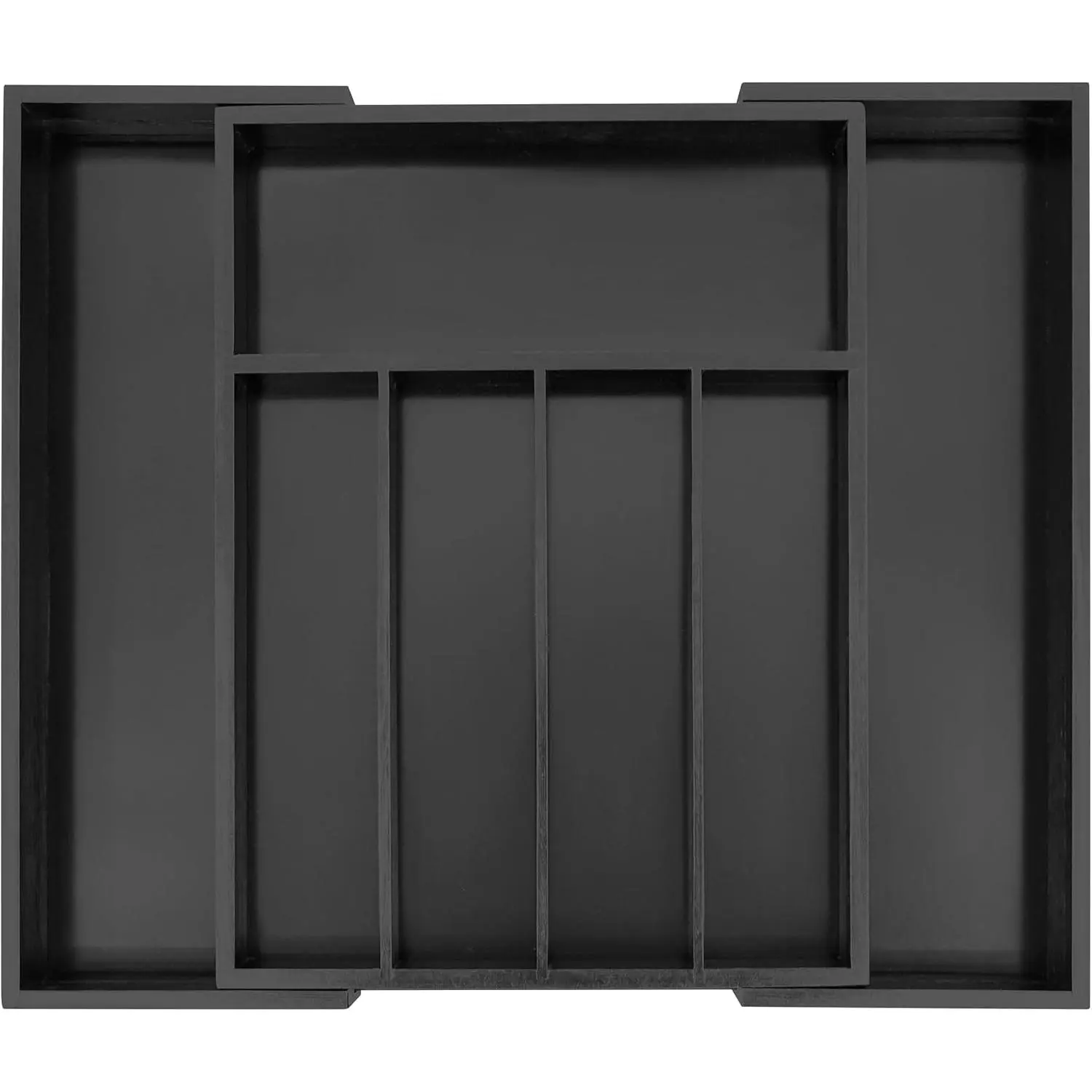 Silverware Drawer Organizer, Expandable Kitchen Utensils Drawer Organiser, Cutlery Tray Dividers, Flatware  Drawer Insert, Office Supplies, Black 5-7 Slot