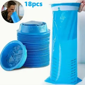 18pcs Portable Blue Vomit Bags for Car Travel, Large Capacity, Leak-Proof, High Load, Ideal for Cars and Trips, Relieves Vehicle Discomfort