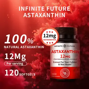 INFINITE FUTURE Natural Astaxanthin 12mg 100% Haematococcus Pluvialis Supercritical Extraction 120 Softgels for Cellular & Skin Health