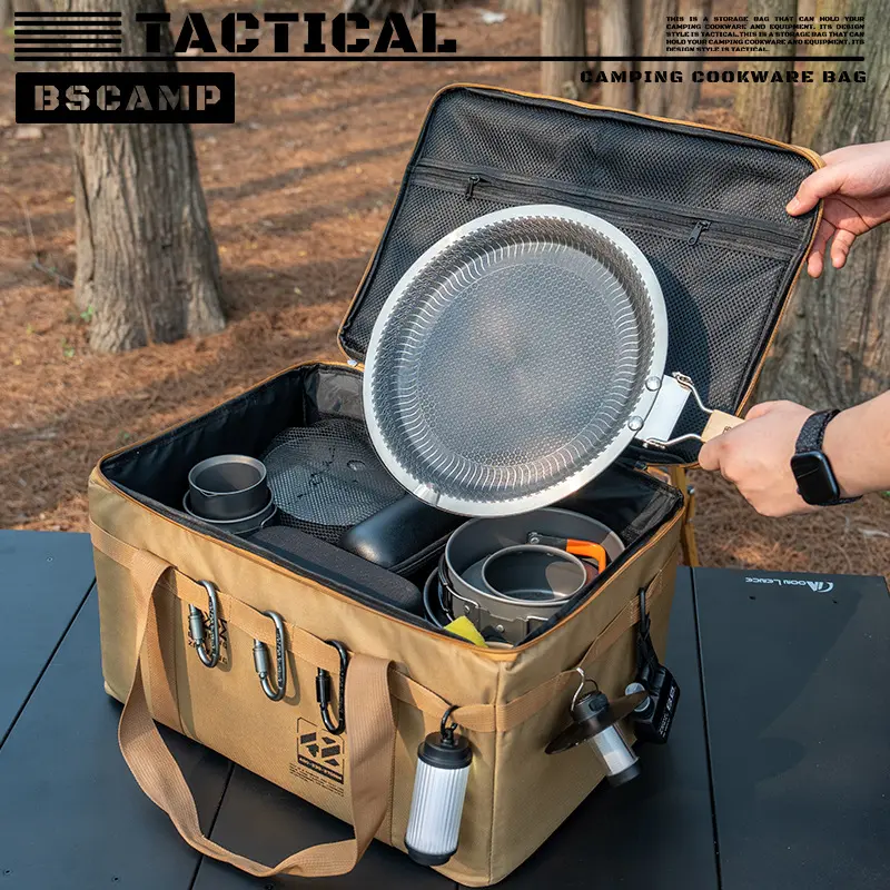 Tactical Camping Storage Bag - 30L/42L Large Capacity Waterproof Durable Camping Accessories Organizer for Gas Canisters, Pots, Gear, Picnic, Hiking