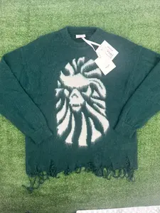 BAPE Black Japan Green Mohair Distressed Sweater Size XL