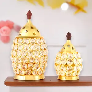 Crystal Jyoti Akhand Diya Lamp | Elegant Brass & Crystal Oil Lamp for Diwali, Puja, Temple | Sacred Decor & Gift | Choose Variants