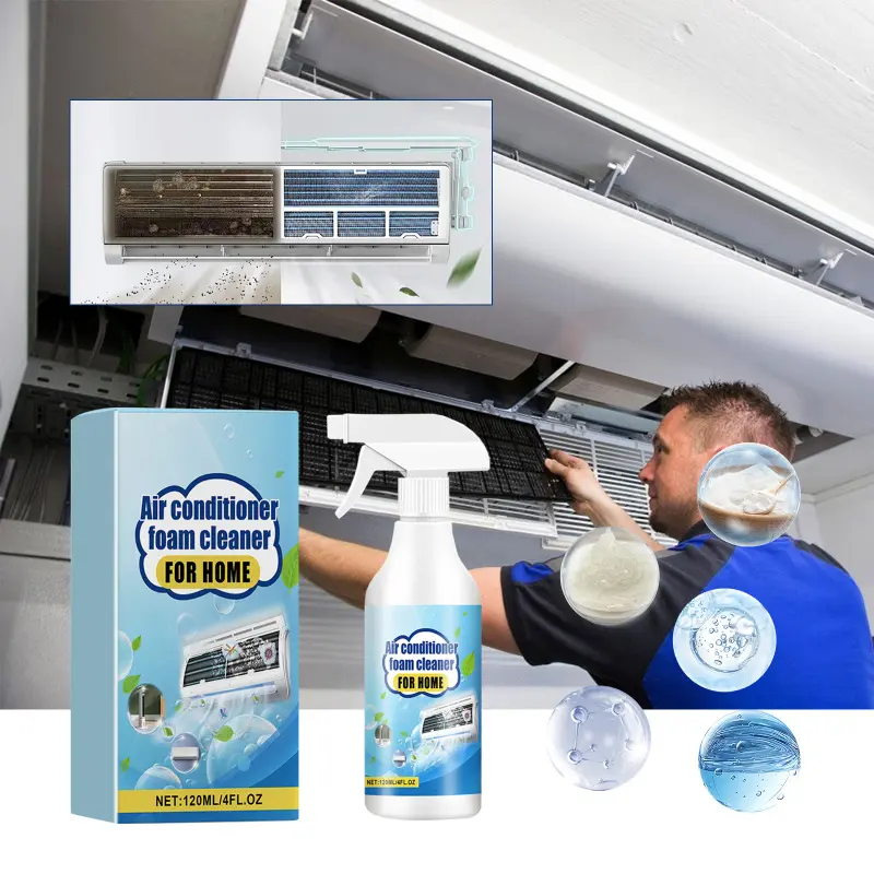 AC Foam Cleaner for Split, Window & Auto Air Conditioner, Deep Penetrating No Rinse Spray, Removes Mold, Mildew & Musty Odors, Safe on Coils & Fins, Summer AC Deep Cleaning 2026, Restore Cooling Efficiency, Home & Car Appliance Maintenance