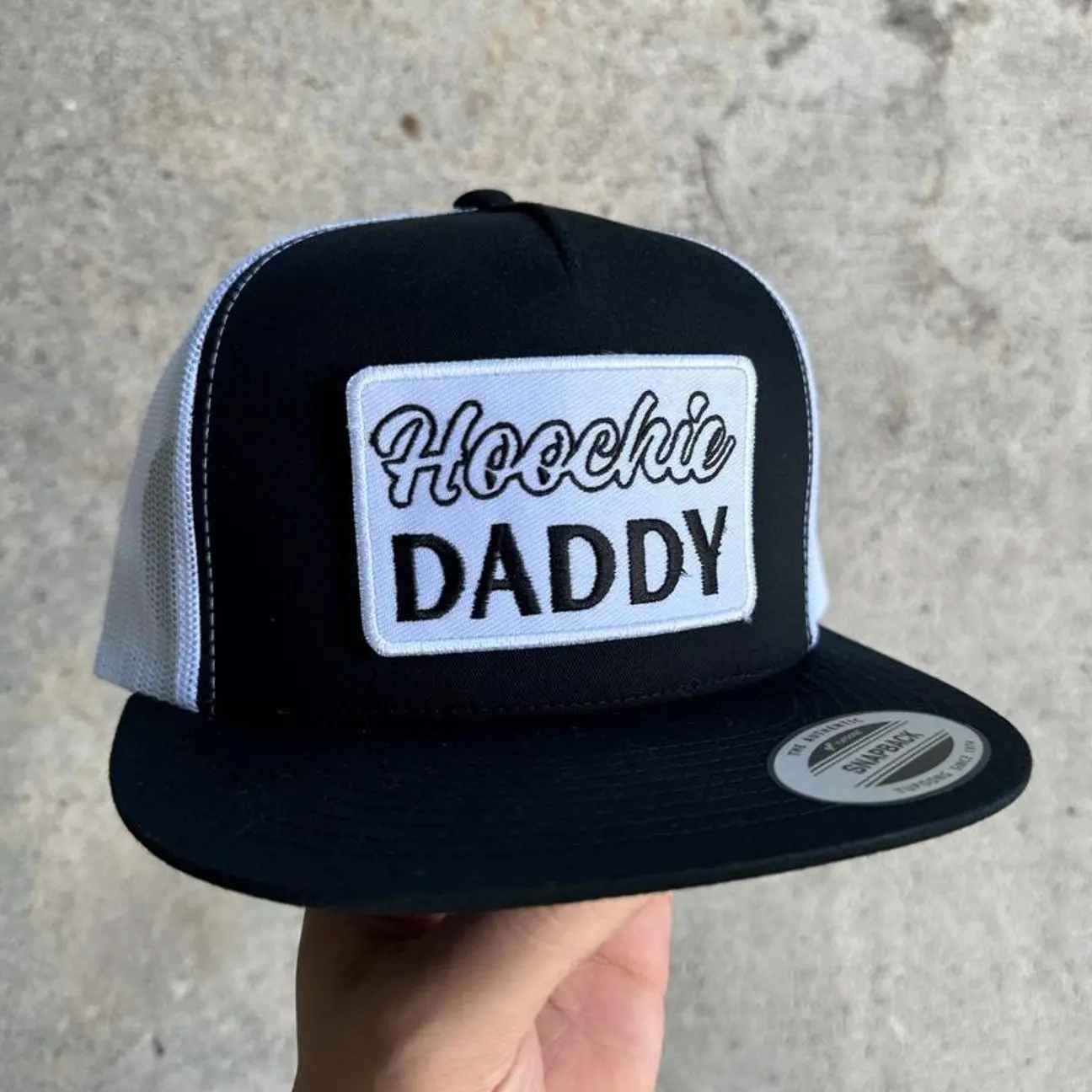 Hoochie Daddy Vintage Snapback Trucker Hat, Adjustable Snapback Trucker Hat for Men Women Summer Beach Sports Cap with Sun Protection
