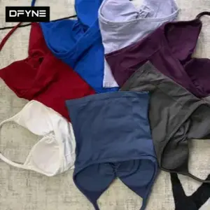 (with logo)DFYNE Impact Longline Strappy Top – High-Stretch Durable Fabric, Backless Design with Built-in Bra & Flattering Front Scrunch for Gym, Yoga & Activewear