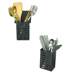 Durable Plastic Utensil Holder, Wall-Mounted Easy Installation, Perfect for Forks Knives Spoons, Kitchen Storage Rack, Model Xinghao S2501