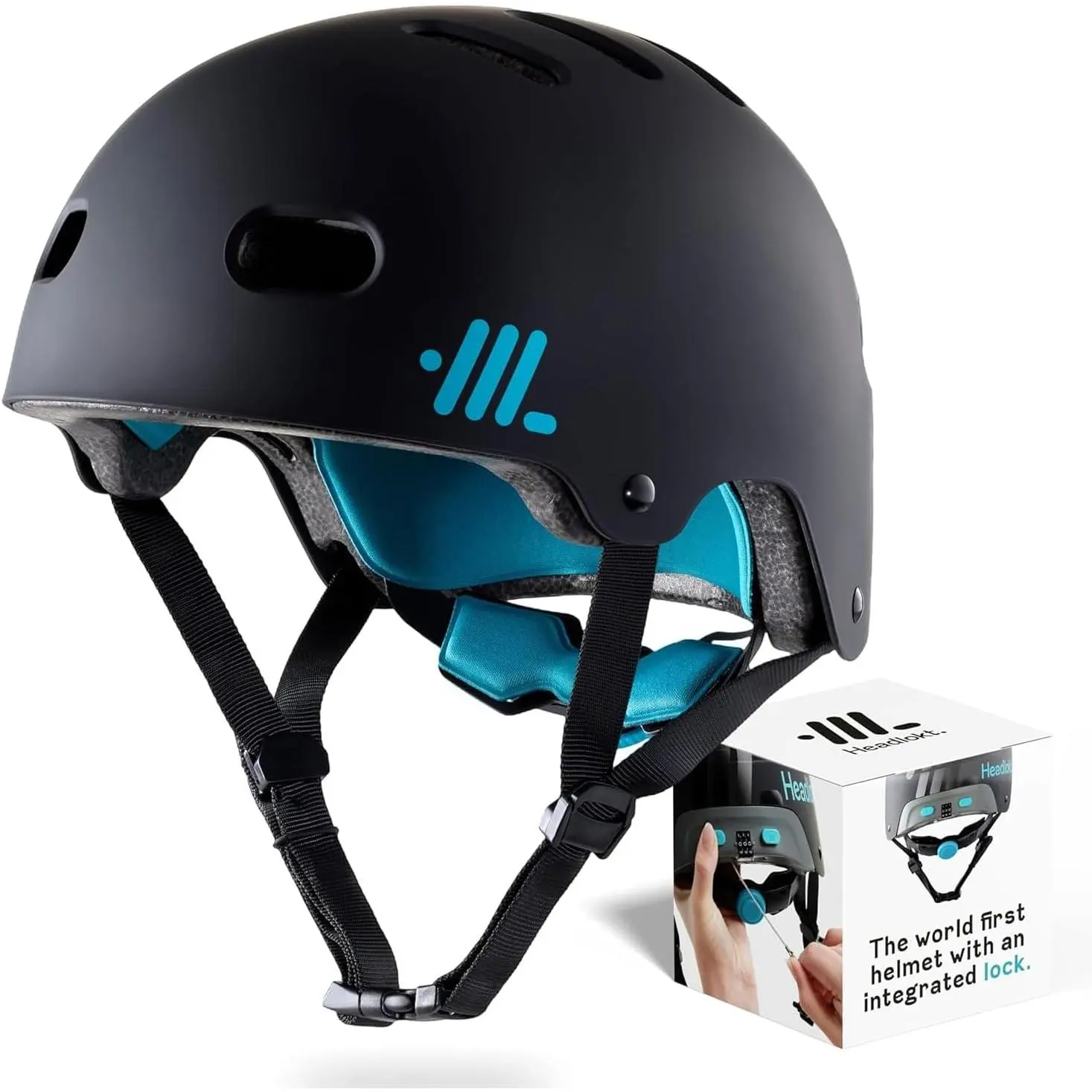 Patented Anti-Theft Lock Adult Bike Helmet - Unisex, U.S. CPSC Certified, GPS Tracker Compatible, Lightweight, Sleek Look, Customizable Straps, 10 Strategically Placed Vents, Breathable, Award-Winning, Commuting Use, Patent, Ebike Helmet, Adjustable