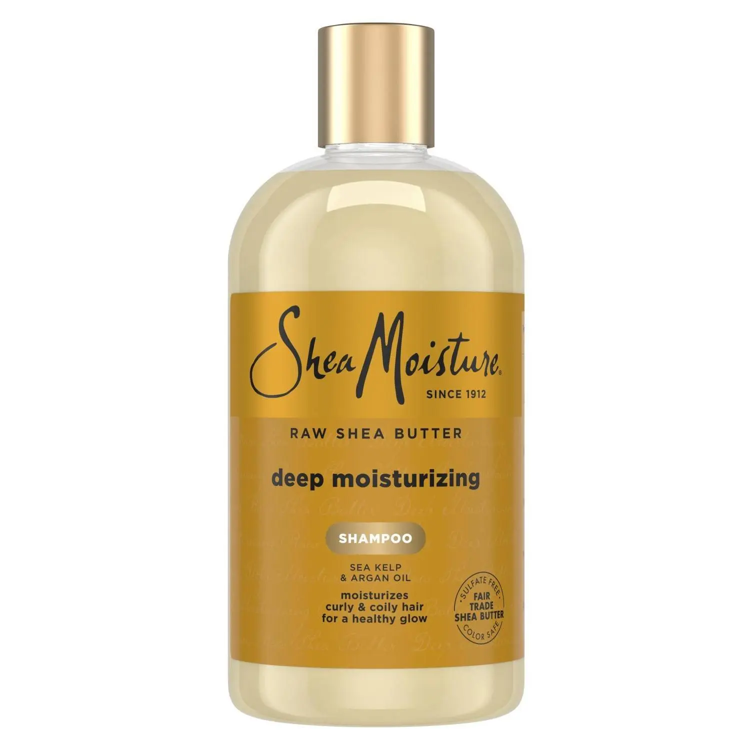 SheaMoisture Raw Shea Butter Deep Moisturizing Shampoo with Sea Kelp & Argan Oil for Dry, Damaged Hair, Sulfate-Free, 13 oz, Moisturizer, Cleanser, Hydrating, Color & Chemically Treated, Natural Ingredients