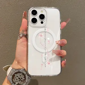 Trendy Magnetic Case for iPhone11/12/13/14/15/16/17/promax, Patience Floral Tattoo Design Ultra Slim, MagSafe Support, Shockproof | Playful & Fun Style