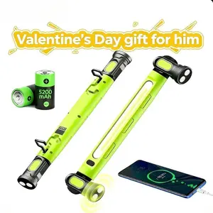 Valentine’s Day Gifts – Under Hood Work Light Bar, 3000LM LED Magnetic Light Bar with Hooks, 5200mAh Cordless Rechargeable Hood Light, Single Pack, Ideal for Mechanic, Car Repair & Garage Use