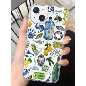 Summer Phone Case Vacation 1pc Summer Cool Pattern Full Cover Transparent TPU Anti-Fingerprint Phone Case Compatible With IPhone 11/12/12 Pro/12 Pro Max/13/13 Pro/13 Pro Max/14/14 Pro/14 Pro Max/15/15 Plus/15 Pro/15 Pro Max Waterproof Shockproof Anti-Fall