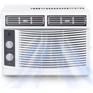Gaomon  5,000BTU Window Air Conditioner Cool Up To 150 Sq. Ft., AC Window Unit with 2 Fan Speeds, Energy Saving, Dehumidification, Quiet, Water Self Evaporation, Cooling Only, White
