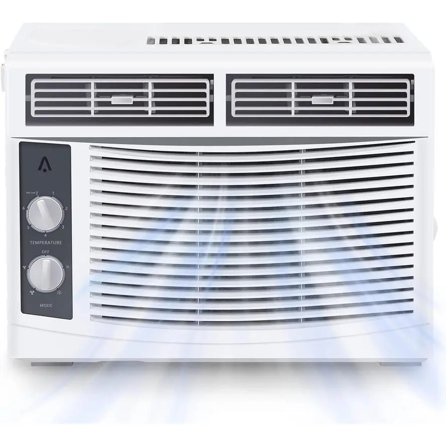 Gaomon  5,000BTU Window Air Conditioner Cool Up To 150 Sq. Ft., AC Window Unit with 2 Fan Speeds, Energy Saving, Dehumidification, Quiet, Water Self Evaporation, Cooling Only, White