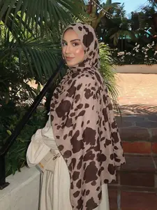 Vintage Elegant Leopard Print Polyester Headscarf, Spring Summer Women's Daily Outing Hijab, Fashion Accessory for Ladies