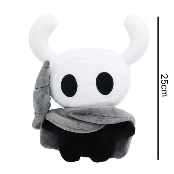 25cm Hollow Knight White Knight Stuffed Toy with Cloak and Nail, Fluffy Collectible Plush Doll, Birthday Gift for Teens
