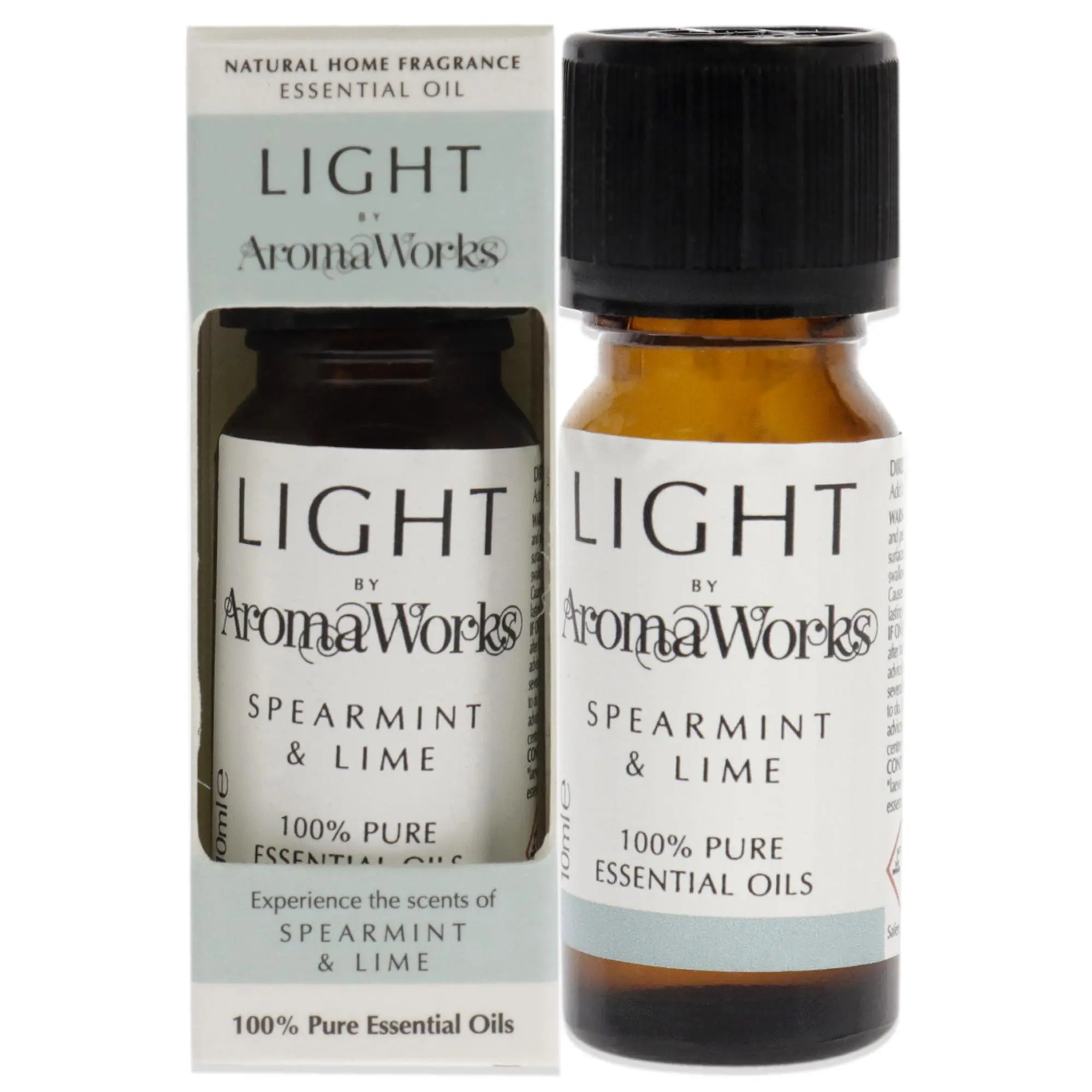 Aromaworks Unisex Refreshing Pure Spearmint-Lime Light Essential Oil Bottle, 0.35 fl oz, Natural Home Fragrance