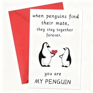 Valentines Day Gift for Men Penguin Card Anniversary Card Gifts for Him Her,Valentines Day Card for Husband Wife Boyfriend Girlfriend Fiance Fiancee Men Women – “You Are My Penguin”