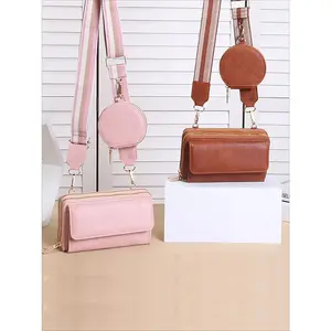 Women's Leather Crossbody Purse - Small Cell Phone Wallet with Credit Card Slots, Adjustable Guitar Strap, Elegant Compact Design, Ideal for Boho Outfits, Travel & Daily Use, Purses Crossbody Bag tiktokshopspringglowup, Crossbody Bags For Women,summervibe
