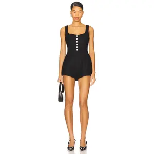 Lovers and Friends Tweed Josephine Romper in Black