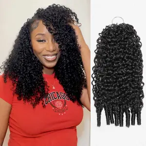 QVR Burmese Curly Crochet Hair Natural Black Machine Made Feather Crochet Human Hair Extension TikTokShopHolidayHaul