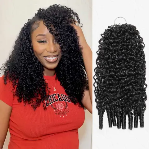 QVR Burmese Curly Crochet Hair Natural Black Machine Made Feather Crochet Human Hair Extension TikTokShopHolidayHaul