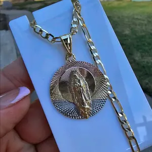 Virgen , san juditas, san benito necklace pendant Female Male Anniversary Engagement