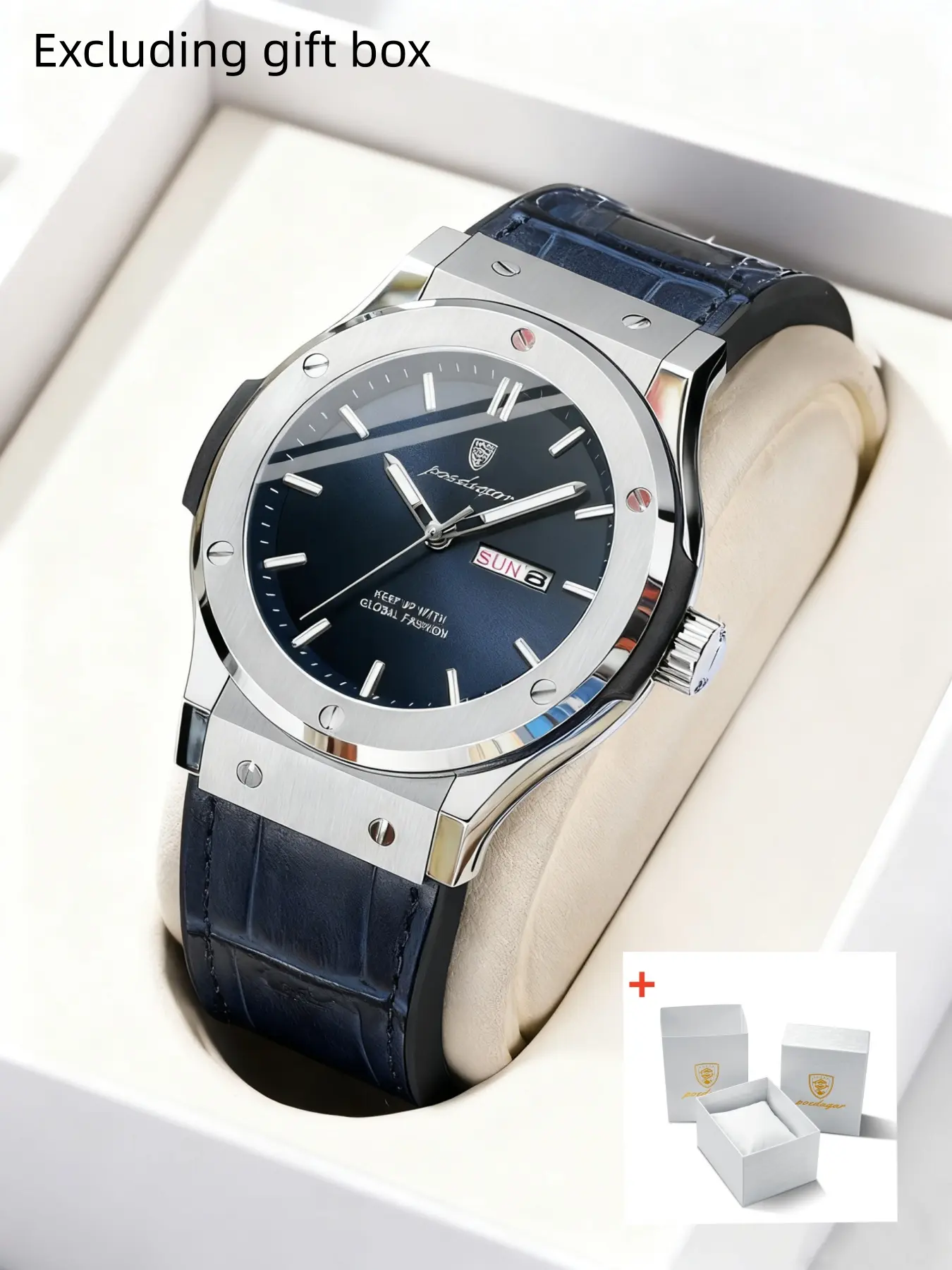 Poedagar men's watches, casual and fashionable Business Fashion Watches quartz movements, men's belt watches, date display, preferred gift giving, trendy design for daily wear, Fashionable Wristwatch, Analog Quartz Watch