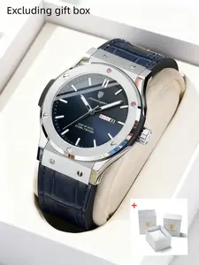 Poedagar men's watches, casual and fashionable Business Fashion Watches quartz movements, men's belt watches, date display, preferred gift giving, trendy design for daily wear
