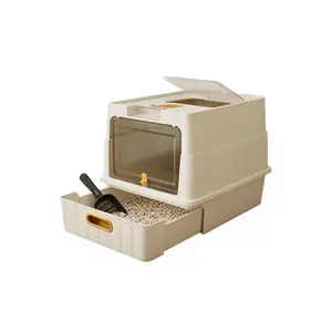 Purrfect Drawer Cat Litter Box 65L Plastic Manual For Cats With Removable Tray And Scoop Included